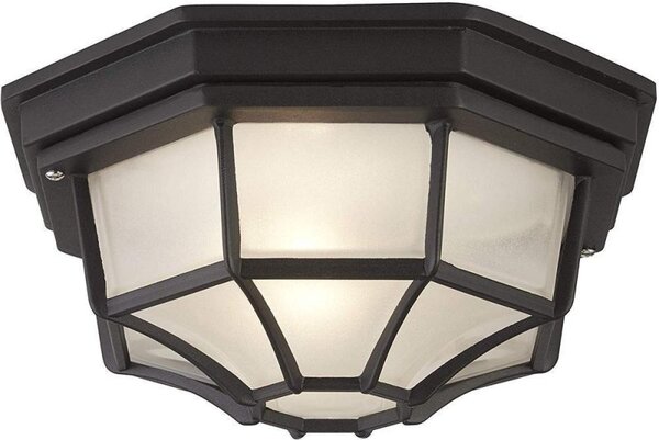 Traditional Style Black Outdoor IP54 Flush Porch Ceiling Lantern Light