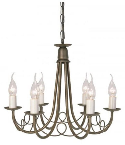 Elstead MN6 BLK/GLD Minster 6 Light Ceiling Chandelier In Black/Gold - Fitting Only
