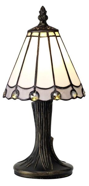 Shadow 1 Light Table Lamp With 300mm White, Grey, Clear, Black And Gold Shade
