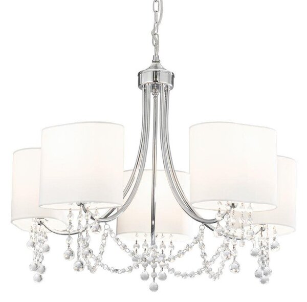 Searchlight 1055-5CC Nina 5 Light Chrome and Glass Pendant With Shades