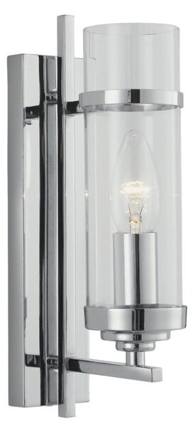 Searchlight 3091-1CC Milo 1 Light Modern Chrome And Glass Wall Lamp