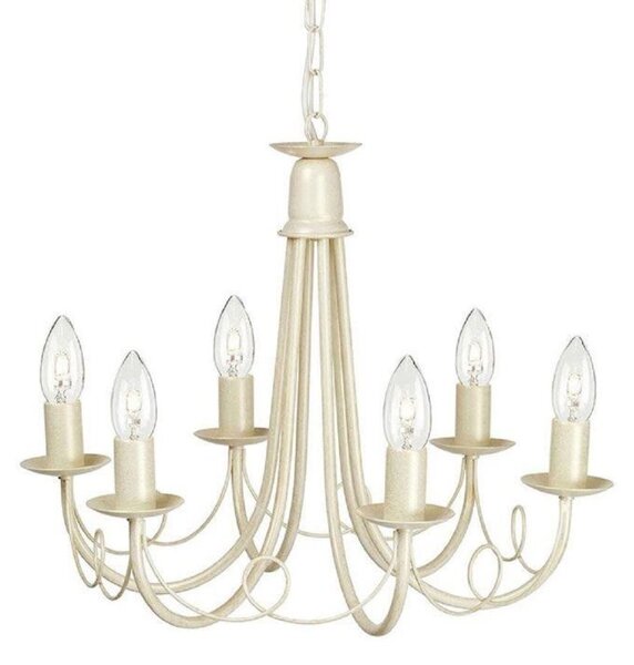 Elstead MN6 IVO/GLD Minster 6 Light Ceiling Chandelier In Ivory/Gold - Fitting Only