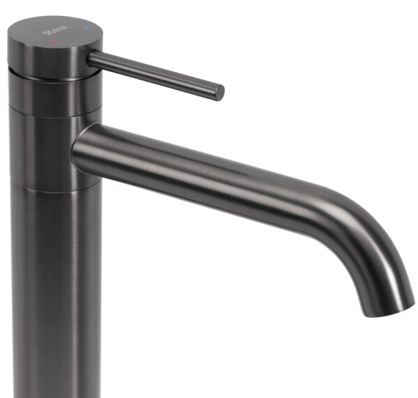 Bathroom faucet Rea LUNGIS Gun Grey Super High
