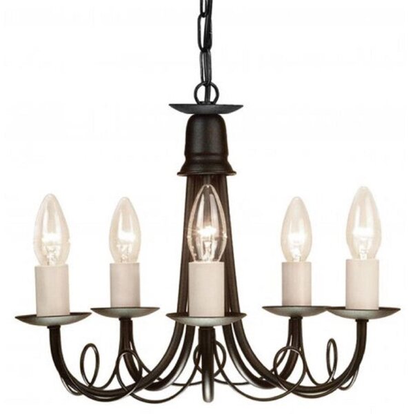 Elstead MN5 BLACK Minster 5 Light Ceiling Chandelier In Black - Fitting Only