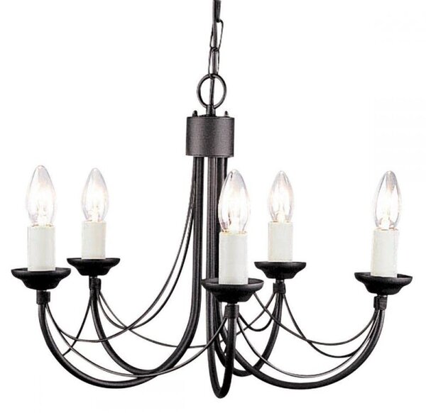 Elstead CB5 BLACK Carisbrooke 5 Light Multi-Arm Chandelier In Black - Fitting Only