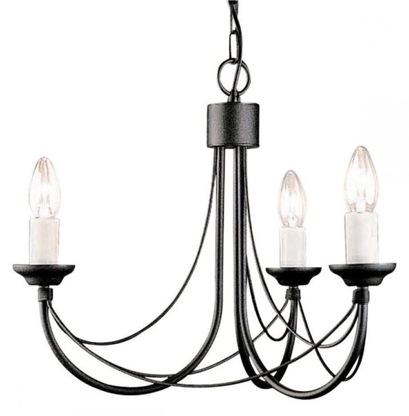Elstead CB3 BLACK Carisbrooke 3 Light Multi-Arm Chandelier In Black - Fitting Only