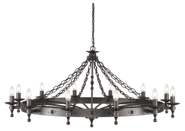 Elstead WR12-GRAPHITE Warwick 12 Light Ceiling Chandelier In Graphite