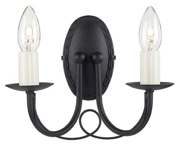 Elstead MN2 BLACK Minster 2 Light Wall Light In Black - Fitting Only