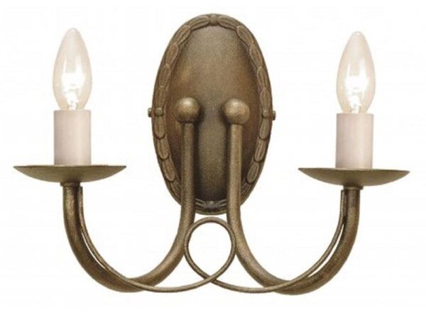 Elstead MN2 BLK/GLD Minster 2 Light Wall Light In Black/Gold - Fitting Only