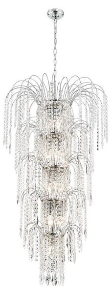 Searchlight 1313-13CC Waterfall Chrome 13 Light Large Crystal Pendant