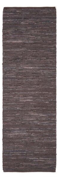 Homescapes Denver Leather Woven Hall Runner Brown, 66 x 200 cm