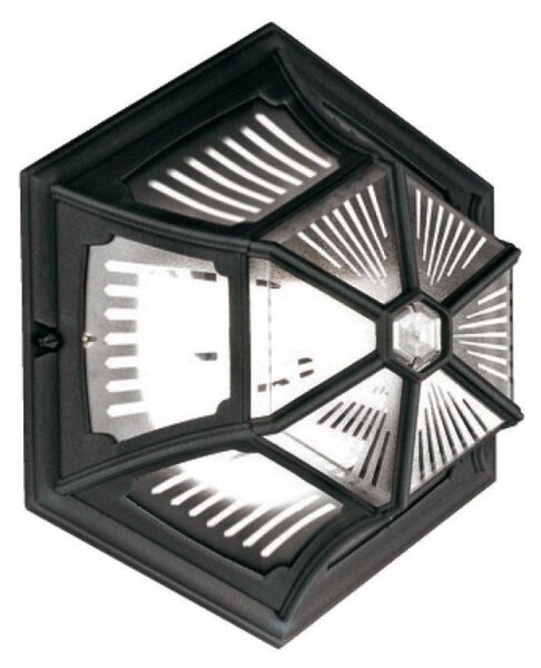 Elstead PR12 BLACK Parish 1 Light Exterior Flush Ceiling Lantern In Black