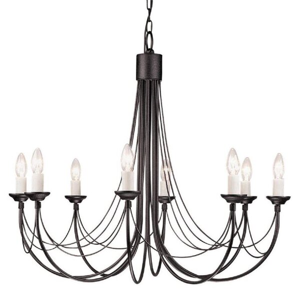 Elstead CB8 BLACK Carisbrooke 8 Light Multi-Arm Chandelier In Black - Fitting Only