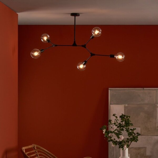 Dar EUP0539 Euphemia 5 Light Ceiling Pendant In Black