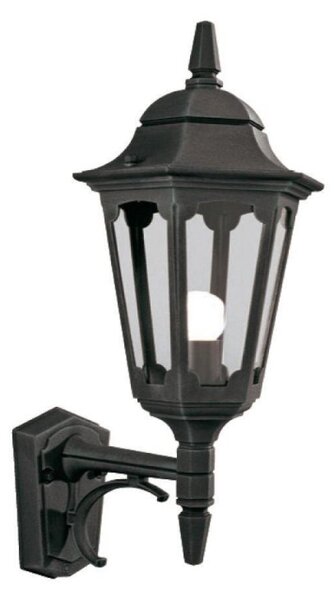 Elstead PR1 BLACK Parish 1 Light Exterior Up Wall Lantern In Black