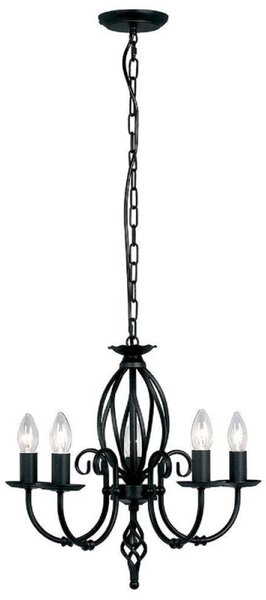 Elstead ART5 BLACK Artisan 5 Light Chandelier In Black - Fitting Only