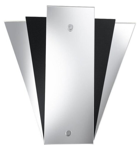 Searchlight 6201BK Black and Mirrored Glass Art Deco Style Wall Light