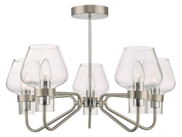 Dar KET5446 Keta 5 Light Ceiling Pendant In Satin Chrome