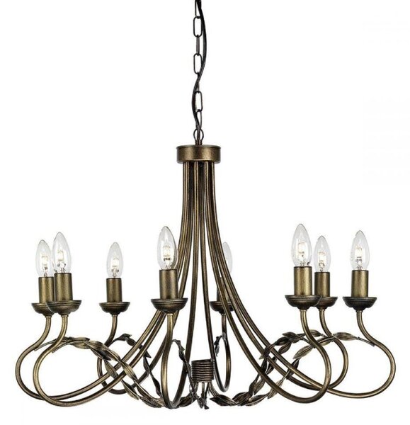 Elstead OV8 BLK/GOLD Olivia 8 Light Chandelier Light In Black/Gold - Fitting Only