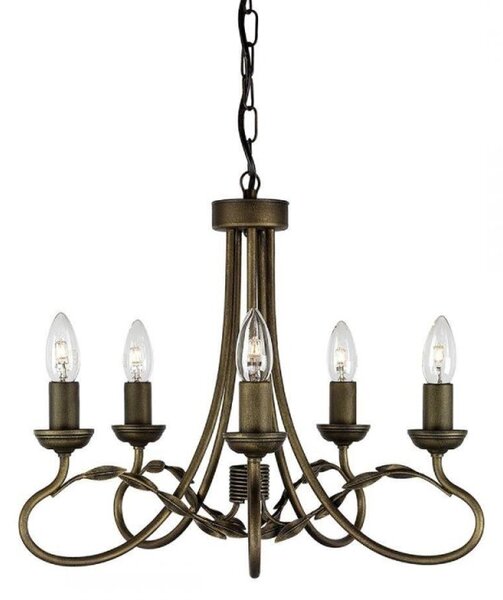 Elstead OV5 BLK/GOLD Olivia 5 Light Chandelier Light In Black/Gold - Fitting Only