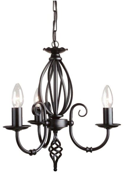 Elstead ART3 BLACK Artisan 3 Light Chandelier In Black - Fitting Only