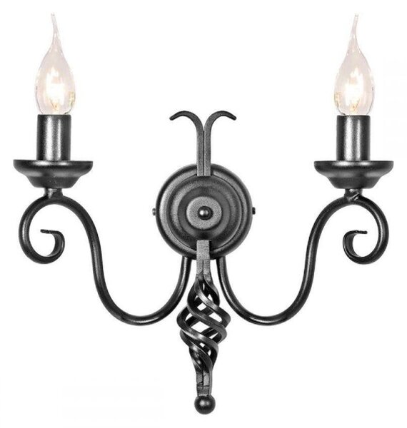Elstead HR2A BLACK Harlech 2 Light Wall Light In Black - Fitting Only