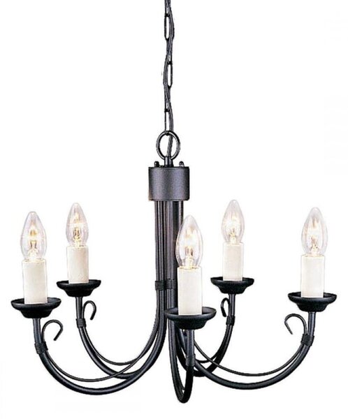 Elstead CH5 BLACK Chartwell 5 Light Chandelier In Black - Fitting Only