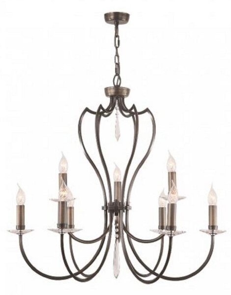 Elstead PM9 DB Pimlico 9 Light Multi Arm Ceiling Light In Dark Bronze - Fitting Only