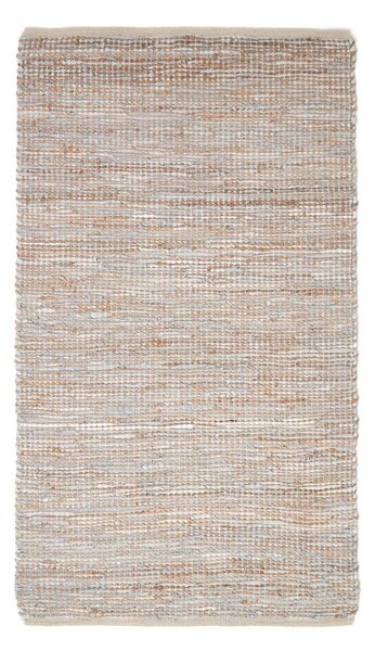 Homescapes Madras Leather Hemp Rug Natural, 90 x 150 cm