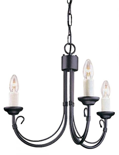 Elstead CH3 BLACK Chartwell 3 Light Chandelier In Black - Fitting Only
