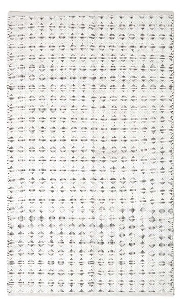 Homescapes White Geometric Black Diamond Chindi Rug, 90 x 150 cm