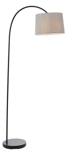 Endon 78163 Carlson Floor Light In Matt Black With Light Grey Fabric Shade