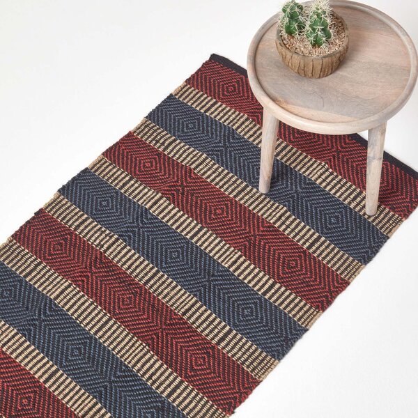 Homescapes Multicolour Striped Jute Hall Runner, 66 x 200 cm