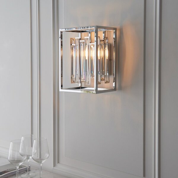 Endon 81932 Acadia 1 Light Wall Light In Chrome Plate And Clear Crystal
