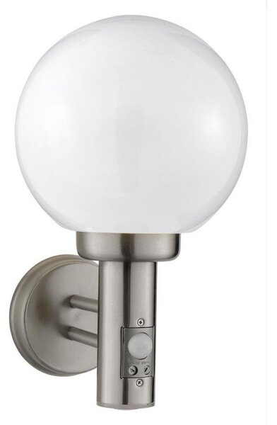 Searchlight 085 Globe Outside Wall Light Stainless Steel With Motion Sensor