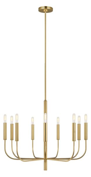 FE-BRIANNA9-BB Brianna 9 Light Chandelier In Burnished Brass - Fitting Only
