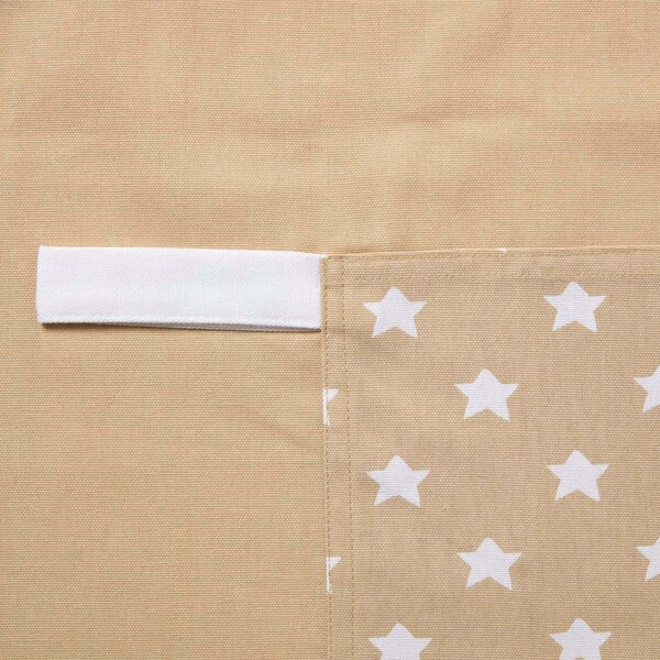 Homescapes Cotton Stars Beige White Unisex Apron With Pocket