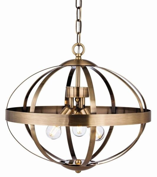 Firstlight 3709AB Healey 3 Light Ceiling Pendant In Antique Brass