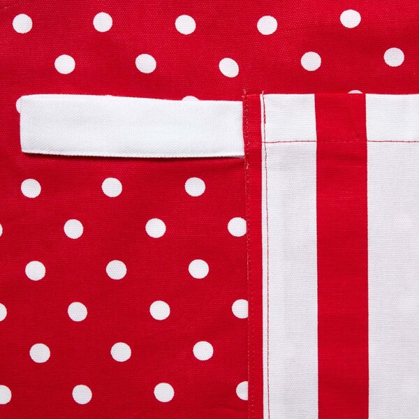 Homescapes Cotton Polka Dot Red White Unisex Apron With Pocket