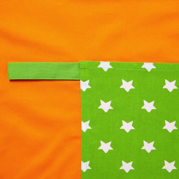 Homescapes Cotton Stars Lime Green Orange Unisex Apron With Pocket