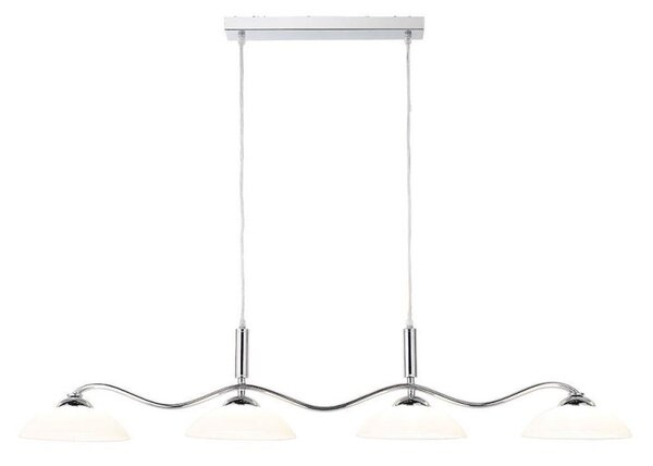Searchlight 6184-4CC 4 Light Chrome with White Glass Ceiling Pendant