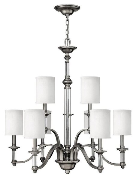 HK/SUSSEX9 Sussex 9 Light Brushed Nickel Chandelier