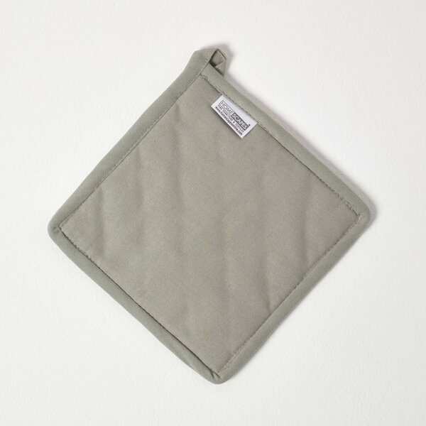 Homescapes Cotton Thin Stripe Grey White Pot Holder