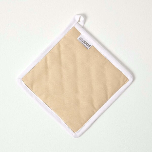 Homescapes Cotton Stars Beige White Pot Holder