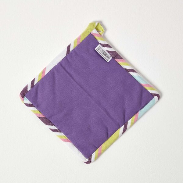 Homescapes Cotton Purple Pot Holder