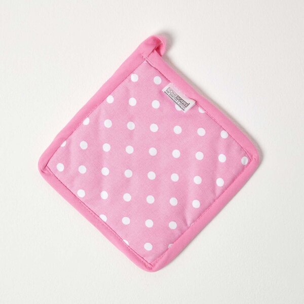 Homescapes Cotton Cupcakes Pink Blue Pot Holder