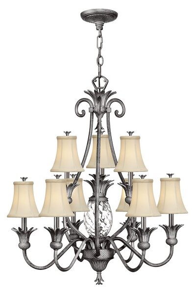 HK-PLANT10-PL Plantation 9 + 1 Light Nickel Chandelier
