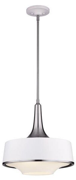FE/HOLLOWAY/4P W Holloway 4 Light White and Steel Ceiling Pendant