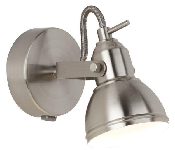Modern Retro Satin Silver 1 Light Single Wall Spot light Fitting