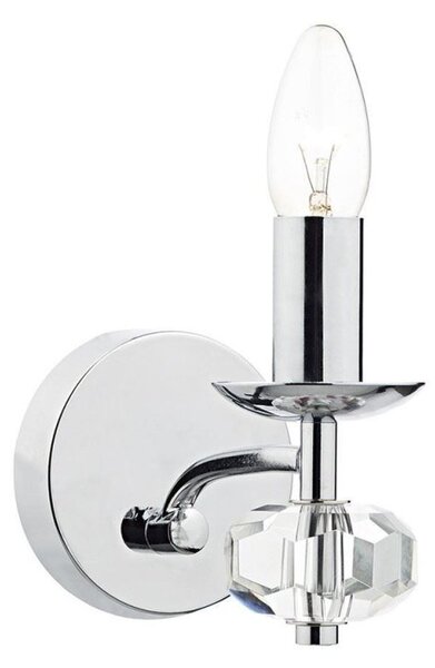 Dar OLE0750 Oleana Single Chrome and Glass Wall Light